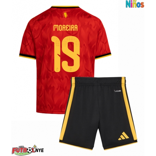 Camiseta Bélgica Diego Moreira #19 Primera Equipación para niños Mundial 2026 manga corta (+ pantalones cortos)
